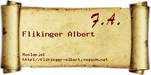 Flikinger Albert névjegykártya